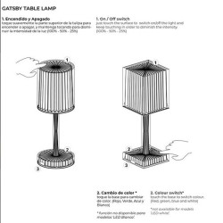 Lot de 2  Lampes Gatsby Prisma Fumée sans fil Vondom Led