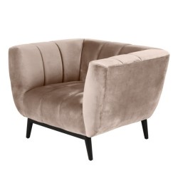 Poltrona in velluto beige Marao KosyForm