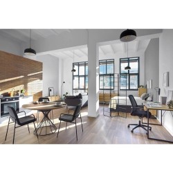 Commode Design 100x78 en bois de chêne contreplaqué et acier finition noire KosyForm