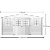Habrita Solid Wood Garden Shelter 7.42 m² com telhado de aço