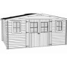 Gartenhütte Habrita Massivholz 7,42 m2 mit Dach aus Stahl