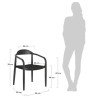 Lot de 2 chaises avec accoudoir en eucalyptus noir et naturel KosyForm