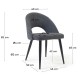 Lot de 4 Chaises Chaise avec dossier ergonomique et tissu gris foncé pieds noirs KosyForm