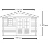 Abri de Jardin Habrita en bois massif 13,09 m2 avec toiture plaques ondulées