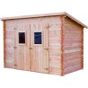 Abri de Jardin Habrita Dalmat en bois massif 5,62 m2 avec toit plaques ondulées
