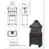 BarBecue Ferlux en muebles rodantes de ladrillo y acero refractarios con Hotte