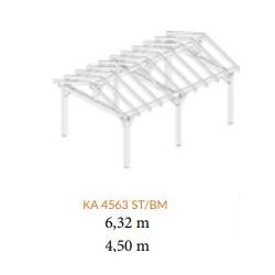 Cochera en Pino Tratado autoclave 15m2 con cubierta de PVC Habrita