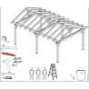 Carport in Pine Treated autoclave 15m2 with PVC cover Habrita