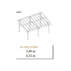Carport Monopentre en Bois 22m2 avec Toit Habrita