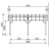 Einwandiger Holzcarport 22m2 mit Habrita-Dach