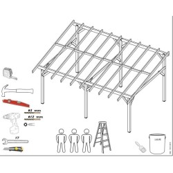 Einwandiger Holzcarport 22m2 mit Habrita-Dach
