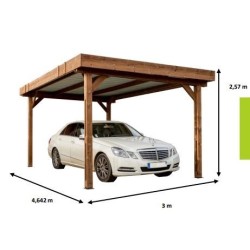 Cochera de madera sin techo 304x502 Delahaye 15 m2