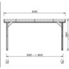 Wooden carport without roof 304x502 Delahaye 15 m2