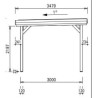 Wooden carport without roof 304x502 Delahaye 15 m2