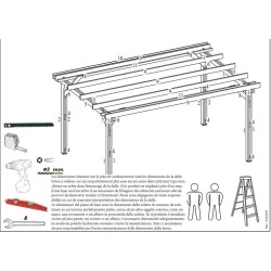 Wooden carport without roof 304x502 Delahaye 15 m2