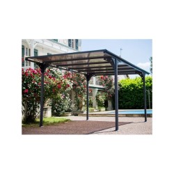 Carport Flat Roof 14.70m2 em alumínio e habrita policarbonato