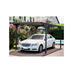 Cochera Techo Plano 14.70m2 en aluminio y policarbonato Habrita