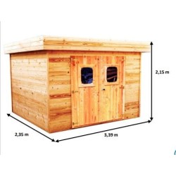 Cobertizo de jardín de madera Dinan Habrita 20.64 m2 con techo plano