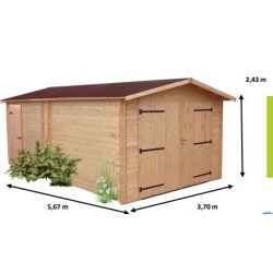 Massivholzgarage Habrita 21m2 mit Dielen 28mm