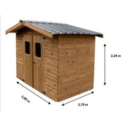 Garden Shed Wood Thermo Habrita 7,81 m2 with Steel Roof