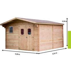 Habrita Garden Shed in Solid Douglas Wood 23.14 m2