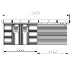 Casetta da giardino Habrita Thizy in legno termotrattato 11,53 m2 con tetto in acciaio