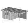 Gartenhaus Habrita Thizy aus thermobehandeltem Holz 11,53 m2 mit Stahldach