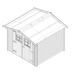 Garden shed in Wood of Spruce Brut Habrita 9 m2