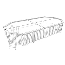 Pool Holz Ubbink Azura 400x750 H130 Liner Beige