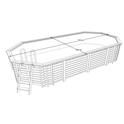 Pool Wood Ubbink Azura 400x750 H130 Liner Bege