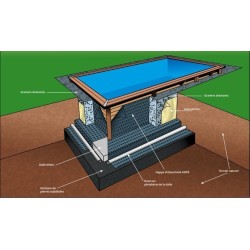 Pool Wood Ubbink Azura 400x750 H130 Liner Bege