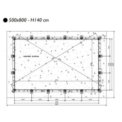 Pool Wood Ubbink Linea 500x800 H140 Liner Azul