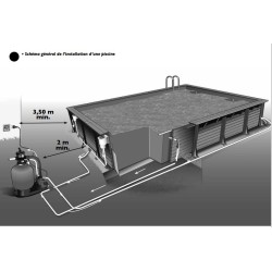 Piscina Legno Ubbink Linea 500x800 H140 Fodera Blu