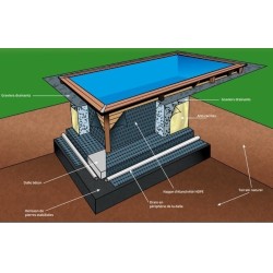 Pool Wood Ubbink Linea 500x800 H140 Liner Azul