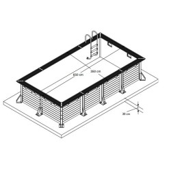 Piscine Bois Ubbink Linea 350x650 H150 Liner Bleu