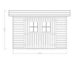 Cobertizo de jardín de madera Habrita 14,75 m2 con techo plano