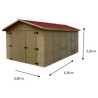 Habrita solid wood garage 21.7m2 with 42mm planks