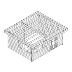 Abri de jardin Habrita bois massif 25,37 m2 avec toit plat acier