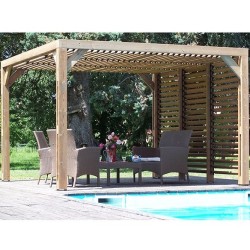 Lâminas orientables bioclimáticas pergola 11 m2 e lateral view breaker 3 m