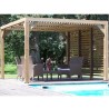 Pérgola Bioclimática Orientable Cuchillas 11 m2 y Disyuntor de Vista Lateral 3 m