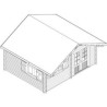 Abri de jardin Habrita bois massif 25m2 avec toit double pente