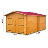 Solid wood garage Habrita 21m2 with planks 28mm