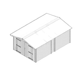 Garage in legno massello Habrita 21m2 con assi 28mm