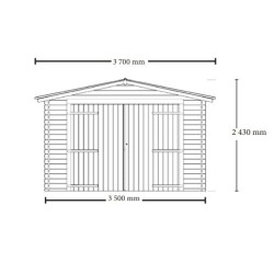 Garagem de madeira maciça Habrita 21m2 com pranchas 28mm