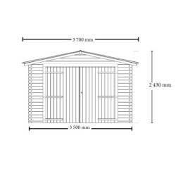 Solid wood garage Habrita 21m2 with planks 28mm