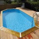 Piscina Legno Ubbink Azura 400x750 H130 Fodera Blu