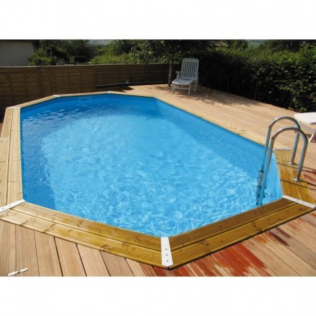 Piscine Bois Ubbink Océa 470X860 H130cm Liner gris