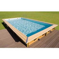 Piscine Bois Ubbink Linéa 350x650 H140cm Liner Beige