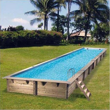 Piscine Bois Ubbink Linéa 350x1550 H155cm Liner Bleu