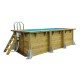 Piscine Bois Ubbink Urban Pool 250x450 H140 Liner Bleu